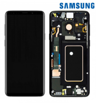Original Écran Complet Vitre Tactile LCD Châssis avec BATTERIE Samsung Galaxy S9 (G960F) Service Pack Noir
