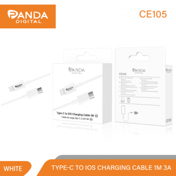 PandaDigital CE105 Câble Type-C vers Lightning 3A 1M Charge Rapide Blanc