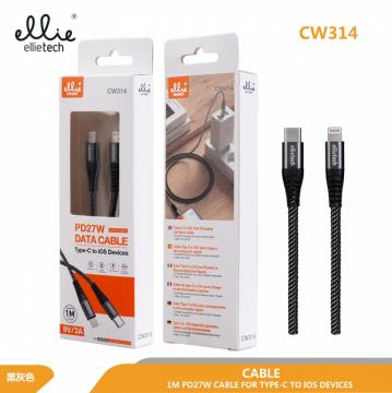 Ellietech CW314 Câble de Données Type C vers Lightning 3A 1M NOUVEAU