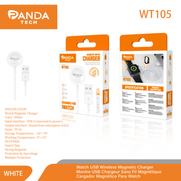 Pandatech WT105 Chargeur San Fil Magnétique Charge Rapide avec Câble USB