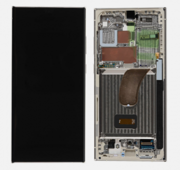 Écran Complet Vitre Tactile LCD SOFT OLED avec chassis Samsung Galaxy S23 Ultra (S918) Beige