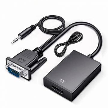 Adaptateur VGA vers HDMI avec Le Câble Audio Noir