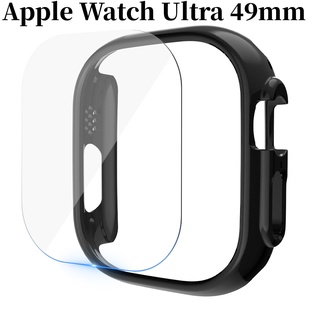 Coque+Film Protection d'écran en Verre trempé Pour iWatch Ultra 49mm 360 Degres