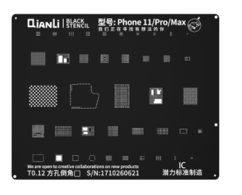 Qianli Moule Pochoir noir Plus GBA pour IP 11/11 PLUS/11 PLUS MAX